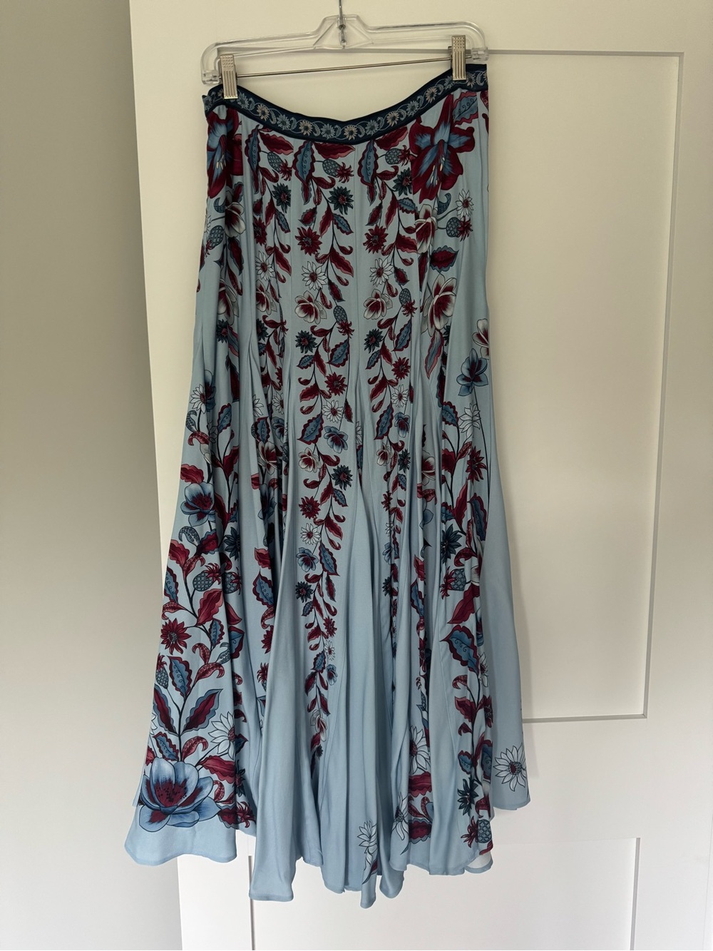 Farm Rio Marcelle Soft Blue Maxi Skirt, Medium - Picture 6 of 7